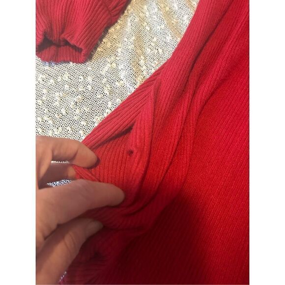 VELVET By Spencer & Graham Red Viscose Cardigan Medium - Picture 4 of 11